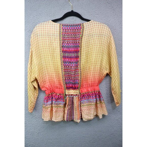 Tanvi Kedia Anthropologie Dolman Sleeve Tunic-Silky-Beaded-Size XS-BOHO-Hippie - Picture 12 of 15